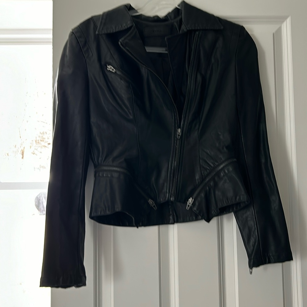 Faux leather black moto jacket